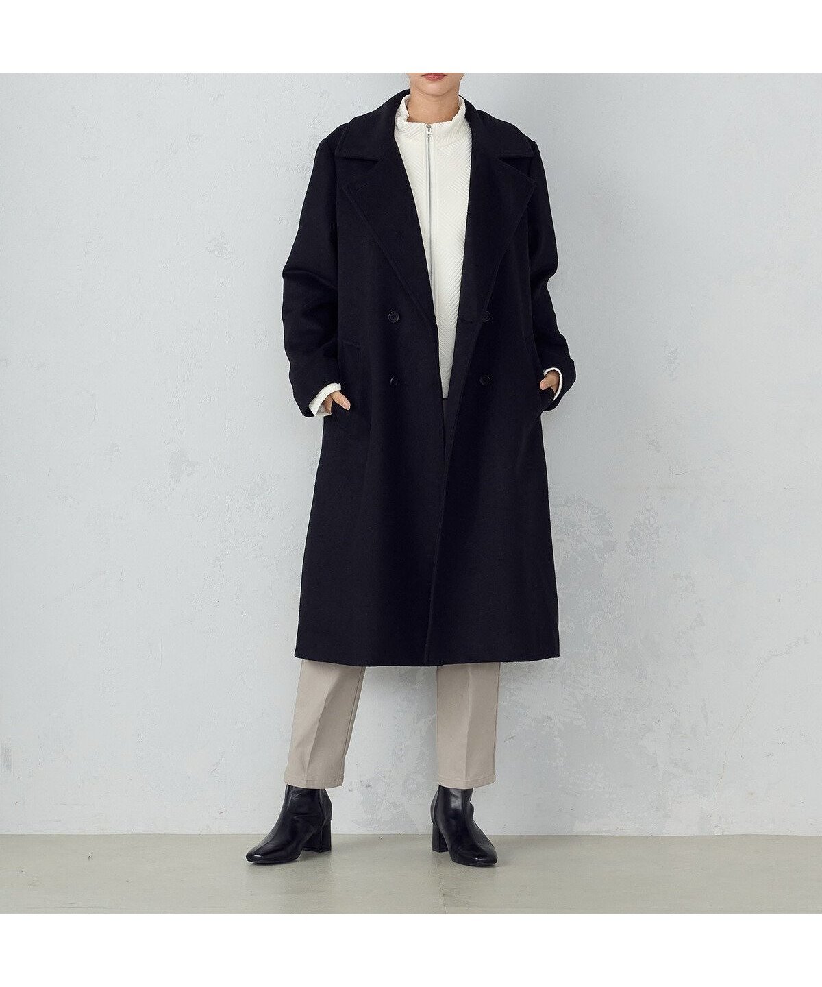 【コムサイズム/COMME CA ISM】のウール混ビーバー ロングチェスターコート インテリア・キッズ・メンズ・レディースファッション・服の通販 founy(ファニー) 　ファッション　Fashion　レディースファッション　Fashion for Women　アウター　Coat / Outerwear Collection　コート・ロングコート・ピーコート　Long Coats, Peacoats & More　チェスターコート・ロング丈アウター　Chester Coats / Chesterfield Long Coats　シンプル　Simple, Minimal　ダブル　Double, Double-Breasted　チェスター　Chester, Chester Coat　トレンド　Trend, Trending Now　ベーシック　Basic, Essential　マニッシュ　Mannish, Boyish　ブラック|ID: prp329100004730801 ipo3291000000034172681