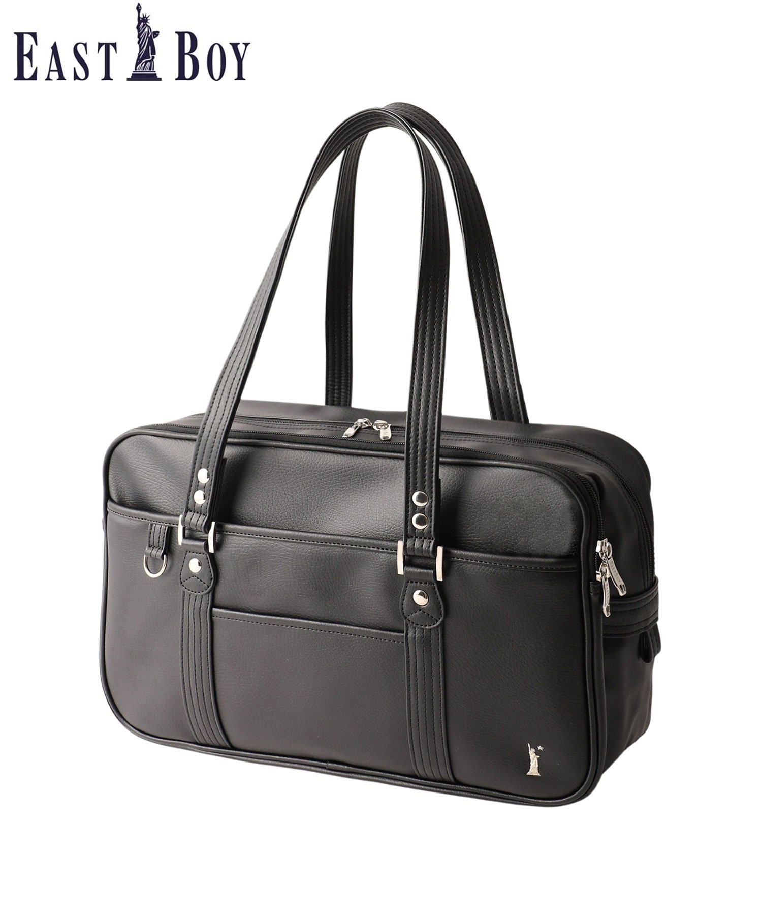 【イーストボーイ/EASTBOY】の合皮 バッグ シャンパン女神 スクール 中学 高校 通学 鞄 スクールバッグ インテリア・キッズ・メンズ・レディースファッション・服の通販 founy(ファニー) 　ファッション　Fashion　レディースファッション　Fashion for Women　バッグ　Bags　シルバー　Silver, Metallic Silver　ダブル　Double, Double-Breasted　プリント　Print, Printed Pattern　ポケット　Pocket, Pocket Detail　メッシュ　Mesh, Net Fabric　おすすめ　Recommended / Our Picks　ブラック|ID: prp329100004730813 ipo3291000000034622989