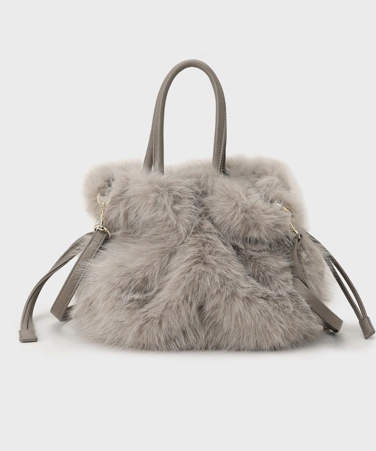 【アンタイトル/UNTITLED】の【定番人気!】2Wayドロストフェイクファートート 人気、トレンドファッション・服の通販 founy(ファニー) 　ファッション　Fashion　レディースファッション　Fashion for Women　バッグ　Bags　ギフト プレゼント　Gift / Present　シンプル　Simple, Minimal　スマート　Smart, Elegant　フェイクファー　Faux Fur, Imitation Fur　ポケット　Pocket, Pocket Detail　人気　Popular, Best Seller　定番　Standard, Basic Item　巾着　Drawstring Bag, Kinchaku　A/W・秋冬　Autumn/Winter　 other-1|ID: prp329100004730828 ipo3291000000034429011