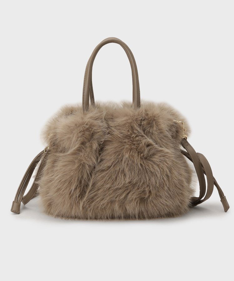 【アンタイトル/UNTITLED】の【定番人気!】2Wayドロストフェイクファートート インテリア・キッズ・メンズ・レディースファッション・服の通販 founy(ファニー) 　ファッション　Fashion　レディースファッション　Fashion for Women　バッグ　Bags　ギフト プレゼント　Gift / Present　シンプル　Simple, Minimal　スマート　Smart, Elegant　フェイクファー　Faux Fur, Imitation Fur　ポケット　Pocket, Pocket Detail　人気　Popular, Best Seller　定番　Standard, Basic Item　巾着　Drawstring Bag, Kinchaku　A/W・秋冬　Autumn/Winter　モカブラウン|ID: prp329100004730828 ipo3291000000034429013