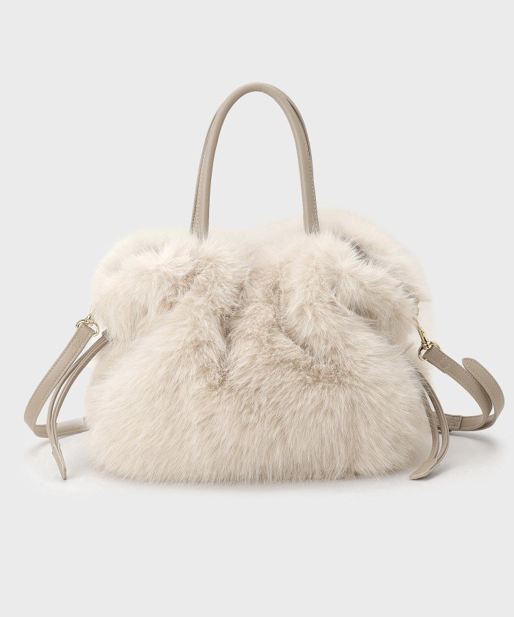 【アンタイトル/UNTITLED】の【定番人気!】2Wayドロストフェイクファートート インテリア・キッズ・メンズ・レディースファッション・服の通販 founy(ファニー) 　ファッション　Fashion　レディースファッション　Fashion for Women　バッグ　Bags　ギフト プレゼント　Gift / Present　シンプル　Simple, Minimal　スマート　Smart, Elegant　フェイクファー　Faux Fur, Imitation Fur　ポケット　Pocket, Pocket Detail　人気　Popular, Best Seller　定番　Standard, Basic Item　巾着　Drawstring Bag, Kinchaku　A/W・秋冬　Autumn/Winter　ライトベージュ|ID: prp329100004730828 ipo3291000000034429015