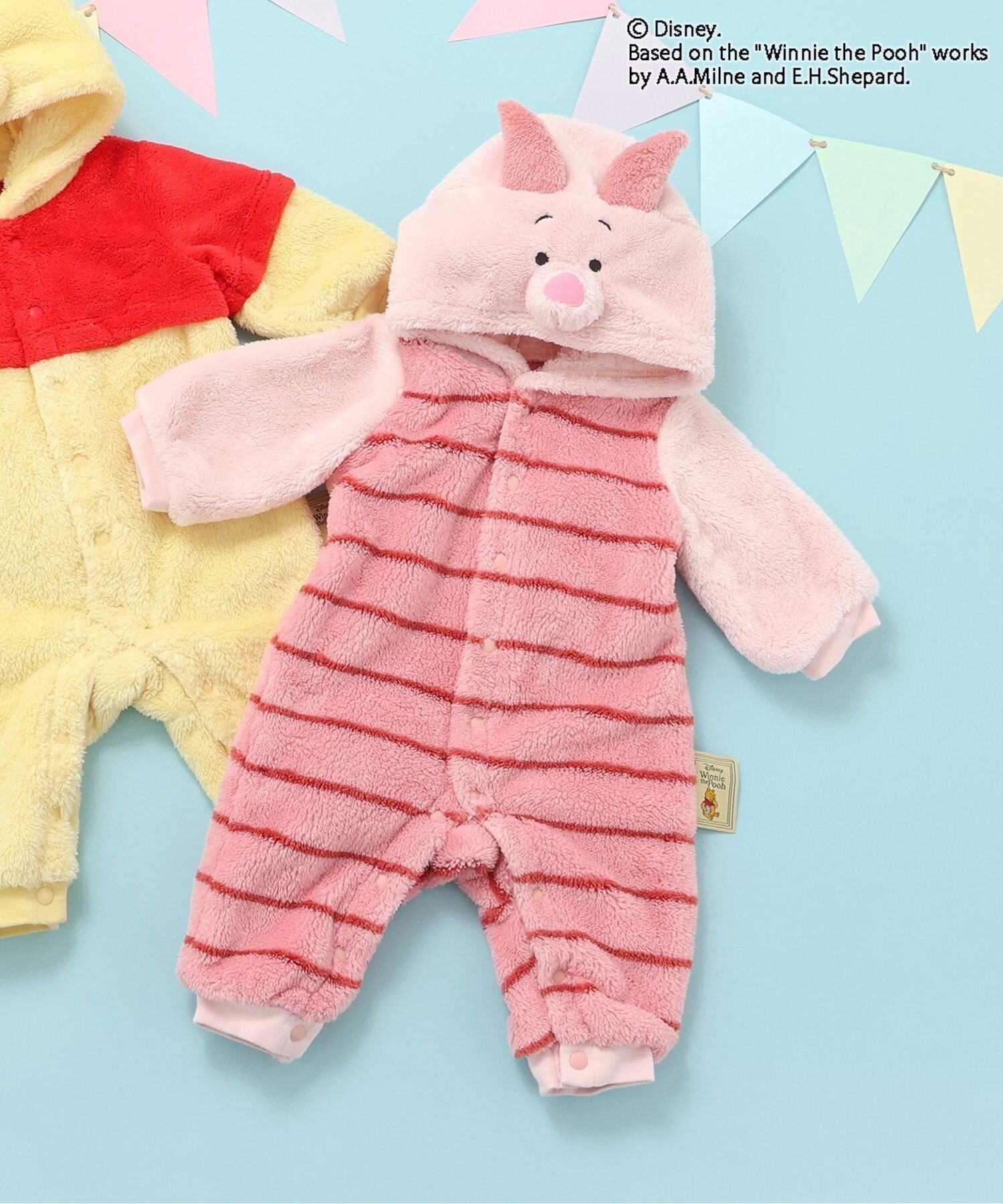 【エフオー オンラインストア/F.O.Online Store / KIDS】のディズニーキャラクター/くまのプーさん/フード付カバーオール インテリア・キッズ・メンズ・レディースファッション・服の通販 founy(ファニー) 　ファッション　Fashion　キッズファッション　Fashion for Kids　キャラクター　Character, Licensed Characters　コレクション　Collection, Seasonal Line　モチーフ　Motif, Design Theme　A/W・秋冬　Autumn/Winter　おすすめ　Recommended / Our Picks　ギフト プレゼント　Gift / Present　ピンク|ID: prp329100004730916 ipo3291000000034173114