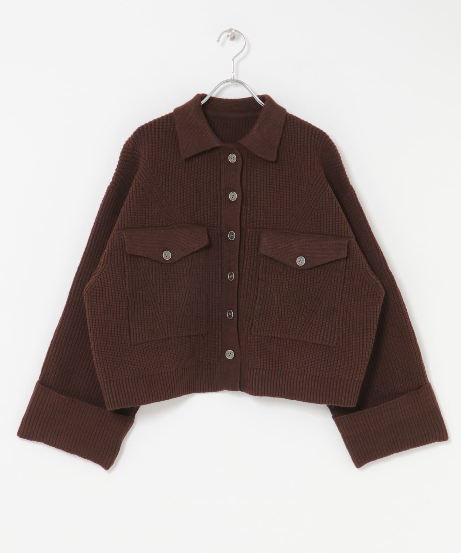 【センスオブプレイス/SENSE OF PLACE by URBAN RESEARCH】のニットショートジャケット インテリア・キッズ・メンズ・レディースファッション・服の通販 founy(ファニー) 　ファッション　Fashion　レディースファッション　Fashion for Women　アウター　Coat / Outerwear Collection　レディースジャケット・軽アウター　Jackets　2025年　2025　2025-2026秋冬・A/W　Autumn/Winter 2025–26 AW25–26　冬　Winter / This Winter　カーディガン　Cardigan, Knitwear　コンパクト　Compact, Small Size　ショート　Short, Short Length　シンプル　Simple, Minimal　バランス　Balance, Style Balance　ワイド　Wide, Wide Fit　A/W・秋冬　Autumn/Winter　BROWN|ID: prp329100004730959 ipo3291000000034297511