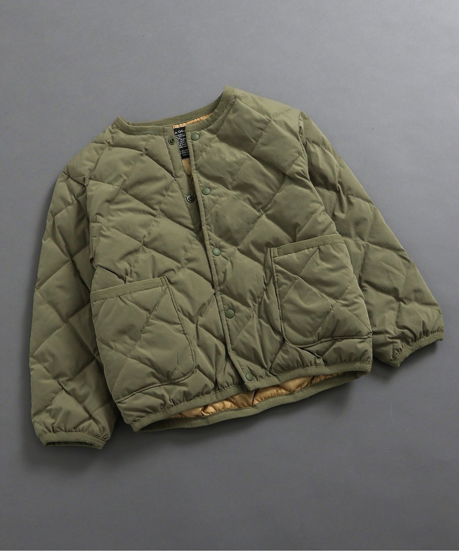 【エフオー オンラインストア/F.O.Online Store / KIDS】のインナーキルトジャケット インテリア・キッズ・メンズ・レディースファッション・服の通販 founy(ファニー) 　ファッション　Fashion　キッズファッション　Fashion for Kids　アウター　Coat Outerwear /Kids　キルティング　Quilted, Quilting　チェック　Check, Plaid, Tartan　冬　Winter / This Winter　秋　Autumn　カーキ|ID: prp329100004730983 ipo3291000000034635735