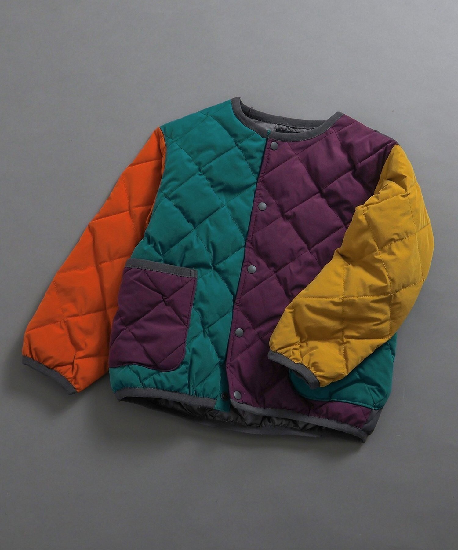 【エフオー オンラインストア/F.O.Online Store / KIDS】のインナーキルトジャケット インテリア・キッズ・メンズ・レディースファッション・服の通販 founy(ファニー) 　ファッション　Fashion　キッズファッション　Fashion for Kids　アウター　Coat Outerwear /Kids　キルティング　Quilted, Quilting　チェック　Check, Plaid, Tartan　冬　Winter / This Winter　秋　Autumn　レインボー|ID: prp329100004730983 ipo3291000000034635739