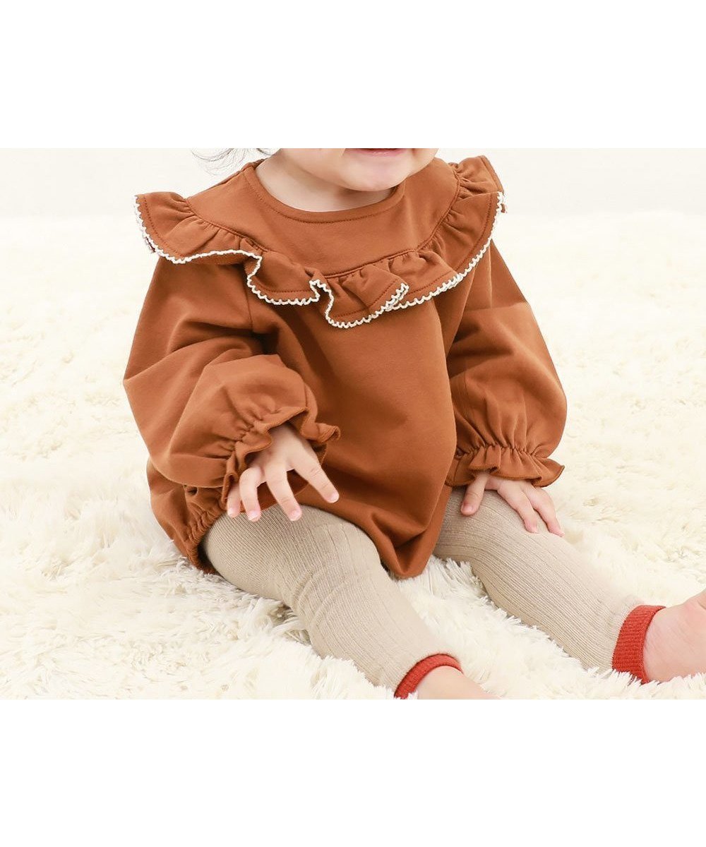 【デビロック/devirock / KIDS】の綿100% フリル スウェットロンパース ロンパース 出産祝い 25AW 人気、トレンドファッション・服の通販 founy(ファニー) 　ファッション　Fashion　キッズファッション　Fashion for Kids　2025年　2025　2025-2026秋冬・A/W　Autumn/Winter 2025–26 AW25–26　スウェット / スエット　Sweatshirt, Sweatwear　フリル　Frill, Ruffle　ロンパース　Romper, Jumpsuit　 other-1|ID: prp329100004730988 ipo3291000000034624587