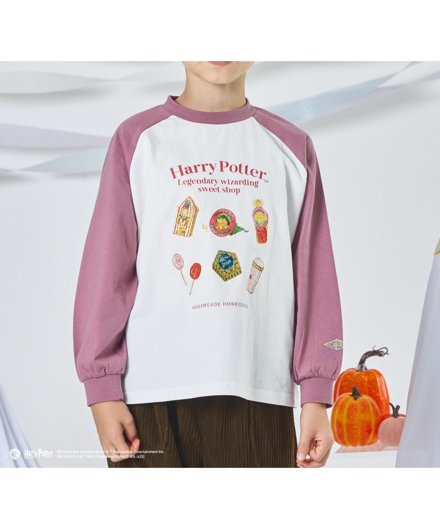 【ペアマノン/pairmanon / KIDS】の【Harry Potter /ハリー・ポッター】 ユニセックス ラグラン配色 プリント長袖Tシャツ インテリア・キッズ・メンズ・レディースファッション・服の通販 founy(ファニー) 　ファッション　Fashion　キッズファッション　Fashion for Kids　スペシャル　Special, Limited Edition　プリント　Print, Printed Pattern　長袖　Long Sleeve, Full Sleeve　ダークピンク20|ID: prp329100004731001 ipo3291000000034173435