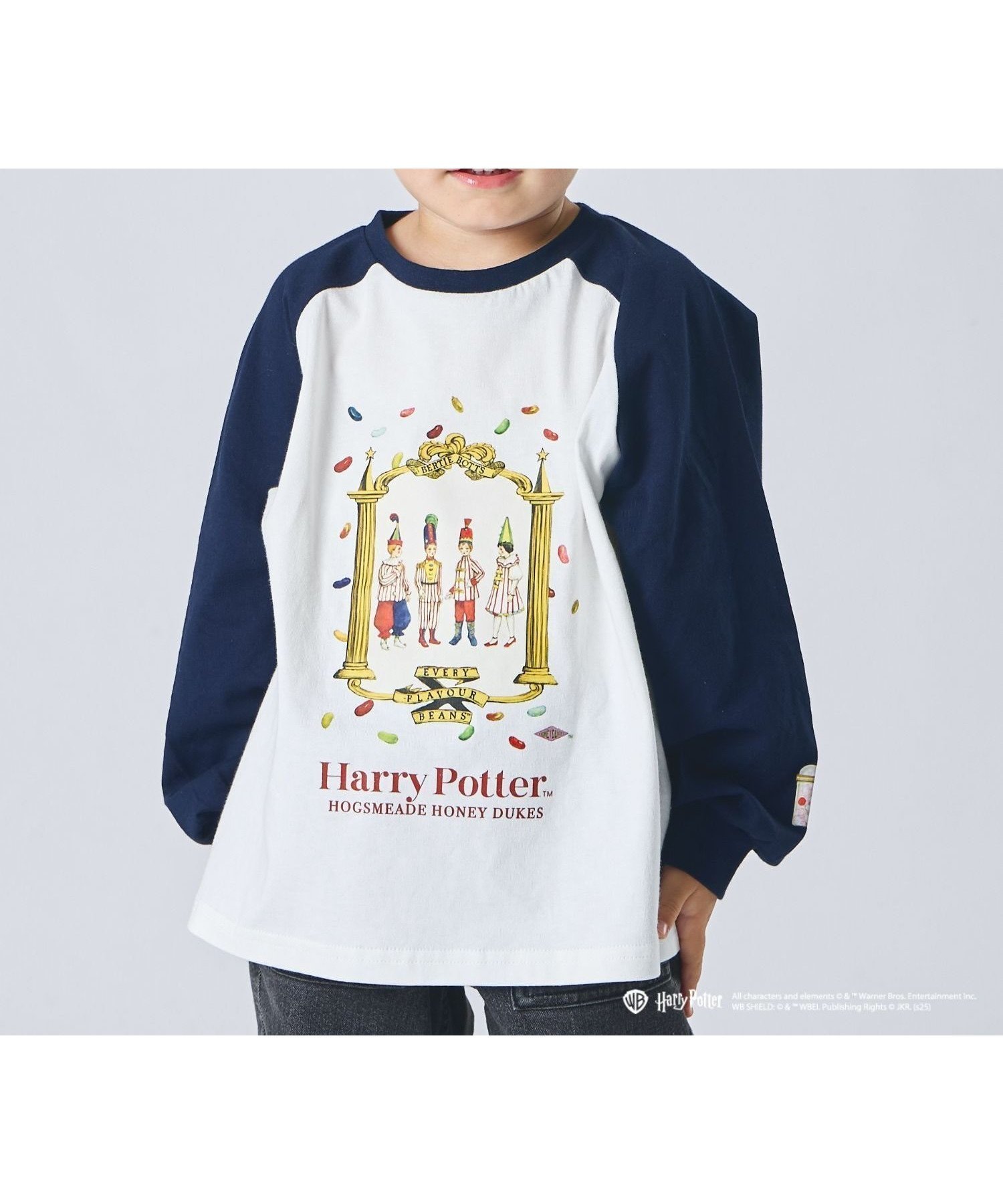【ペアマノン/pairmanon / KIDS】の【Harry Potter /ハリー・ポッター】 ユニセックス ラグラン配色 プリント長袖Tシャツ インテリア・キッズ・メンズ・レディースファッション・服の通販 founy(ファニー) 　ファッション　Fashion　キッズファッション　Fashion for Kids　スペシャル　Special, Limited Edition　プリント　Print, Printed Pattern　長袖　Long Sleeve, Full Sleeve　ネイビー88|ID: prp329100004731001 ipo3291000000034173439