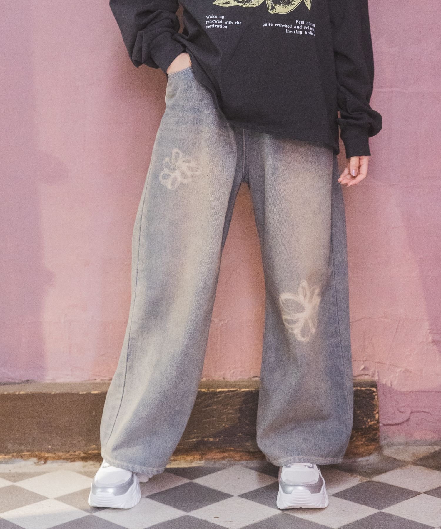 【レピピアルマリオ/repipi armario / KIDS】の【NEW!】ホックデニムワイドパンツ インテリア・キッズ・メンズ・レディースファッション・服の通販 founy(ファニー) ファッション Fashion キッズファッション Fashion for Kids ボトムス Bottoms 厚底 Platform Shoes 今季 This Season, Current Season ショート Short, Short Length スウェット / スエット Sweatshirt, Sweatwear スニーカー Sneakers, Trainers デニム Denim, Jeans Material トレンド Trend, Trending Now 定番 Standard, Basic Item バランス Balance, Style Balance パーカー Hoodie, Parka ルーズ Loose, Oversized ロング Long, Long-Length ワイド Wide, Wide Fit スプレーオーバーダイ80|ID: prp329100004731005 ipo3291000000035024649