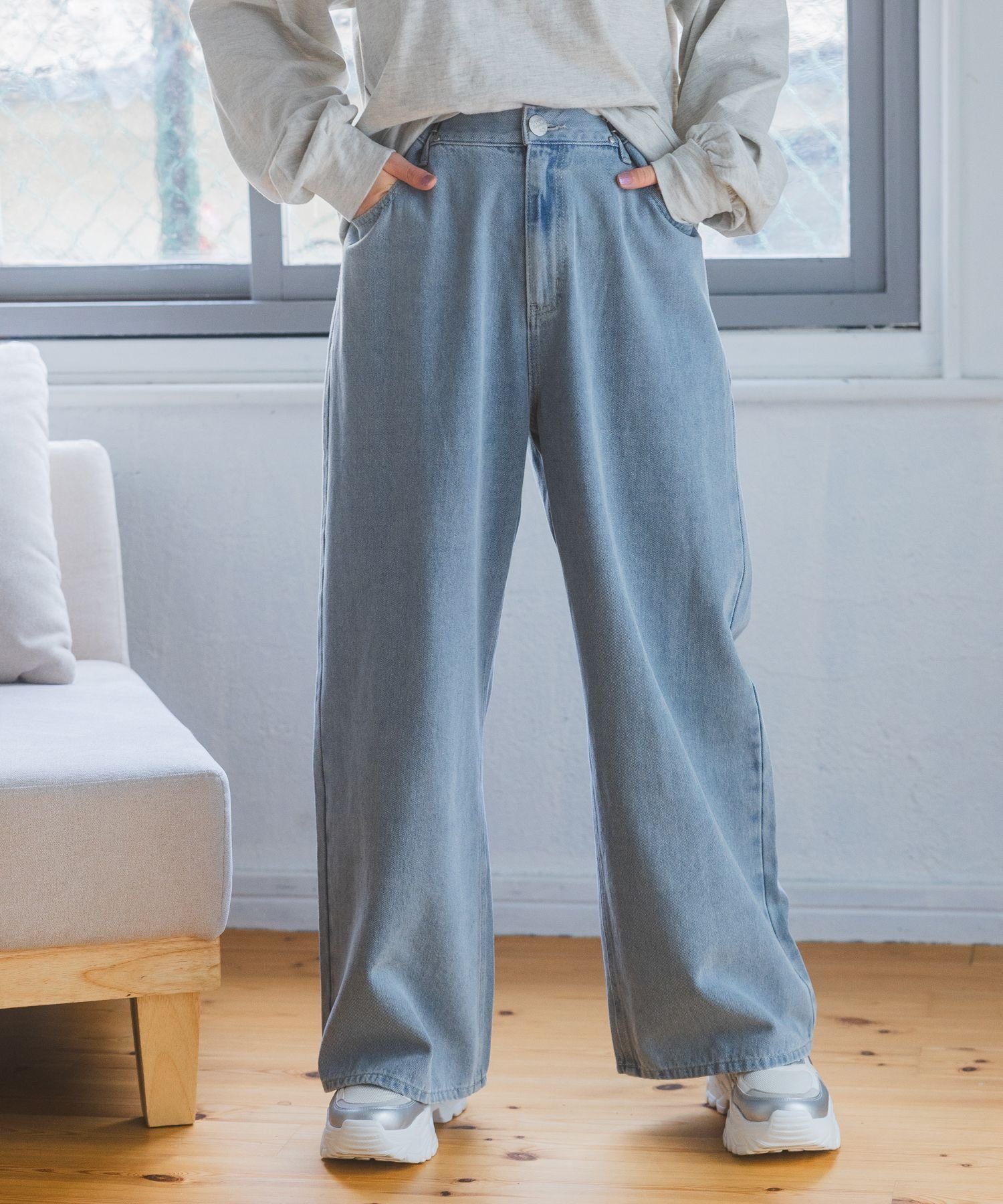 【レピピアルマリオ/repipi armario / KIDS】の【NEW!】ホックデニムワイドパンツ インテリア・キッズ・メンズ・レディースファッション・服の通販 founy(ファニー) ファッション Fashion キッズファッション Fashion for Kids ボトムス Bottoms 厚底 Platform Shoes 今季 This Season, Current Season ショート Short, Short Length スウェット / スエット Sweatshirt, Sweatwear スニーカー Sneakers, Trainers デニム Denim, Jeans Material トレンド Trend, Trending Now 定番 Standard, Basic Item バランス Balance, Style Balance パーカー Hoodie, Parka ルーズ Loose, Oversized ロング Long, Long-Length ワイド Wide, Wide Fit ブルー81|ID: prp329100004731005 ipo3291000000035024651