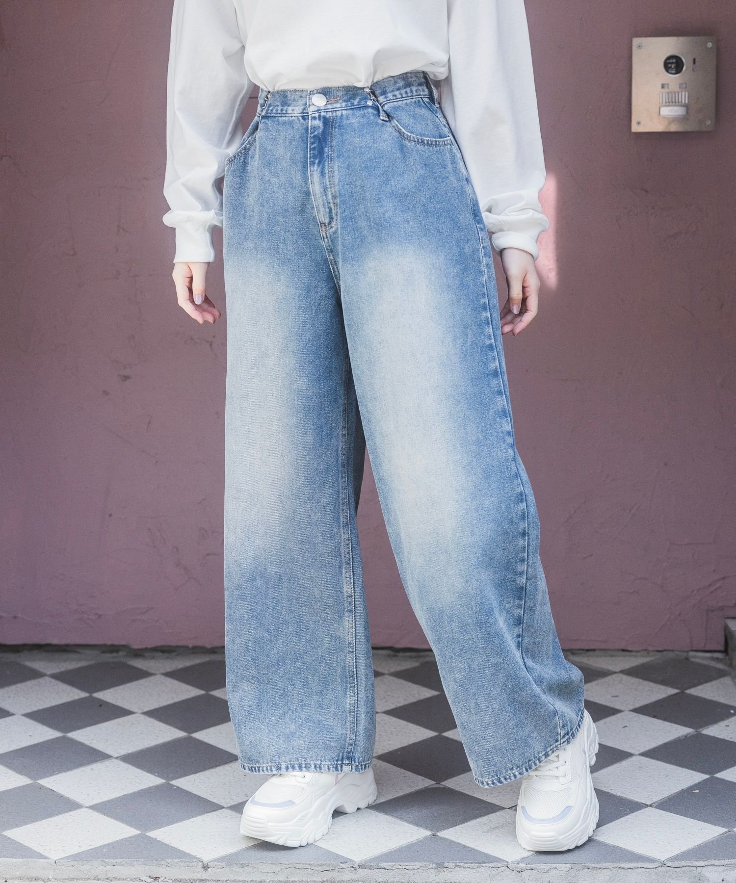 【レピピアルマリオ/repipi armario / KIDS】の【NEW!】ホックデニムワイドパンツ インテリア・キッズ・メンズ・レディースファッション・服の通販 founy(ファニー) ファッション Fashion キッズファッション Fashion for Kids ボトムス Bottoms 厚底 Platform Shoes 今季 This Season, Current Season ショート Short, Short Length スウェット / スエット Sweatshirt, Sweatwear スニーカー Sneakers, Trainers デニム Denim, Jeans Material トレンド Trend, Trending Now 定番 Standard, Basic Item バランス Balance, Style Balance パーカー Hoodie, Parka ルーズ Loose, Oversized ロング Long, Long-Length ワイド Wide, Wide Fit ブルーブラスト82|ID: prp329100004731005 ipo3291000000035024653