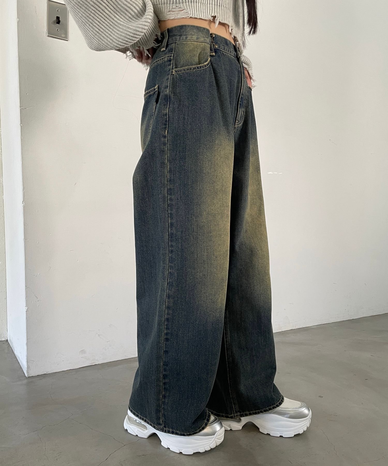 【レピピアルマリオ/repipi armario / KIDS】の【NEW!】ホックデニムワイドパンツ インテリア・キッズ・メンズ・レディースファッション・服の通販 founy(ファニー) ファッション Fashion キッズファッション Fashion for Kids ボトムス Bottoms 厚底 Platform Shoes 今季 This Season, Current Season ショート Short, Short Length スウェット / スエット Sweatshirt, Sweatwear スニーカー Sneakers, Trainers デニム Denim, Jeans Material トレンド Trend, Trending Now 定番 Standard, Basic Item バランス Balance, Style Balance パーカー Hoodie, Parka ルーズ Loose, Oversized ロング Long, Long-Length ワイド Wide, Wide Fit YELオーバーダイ|ID: prp329100004731005 ipo3291000000035024664