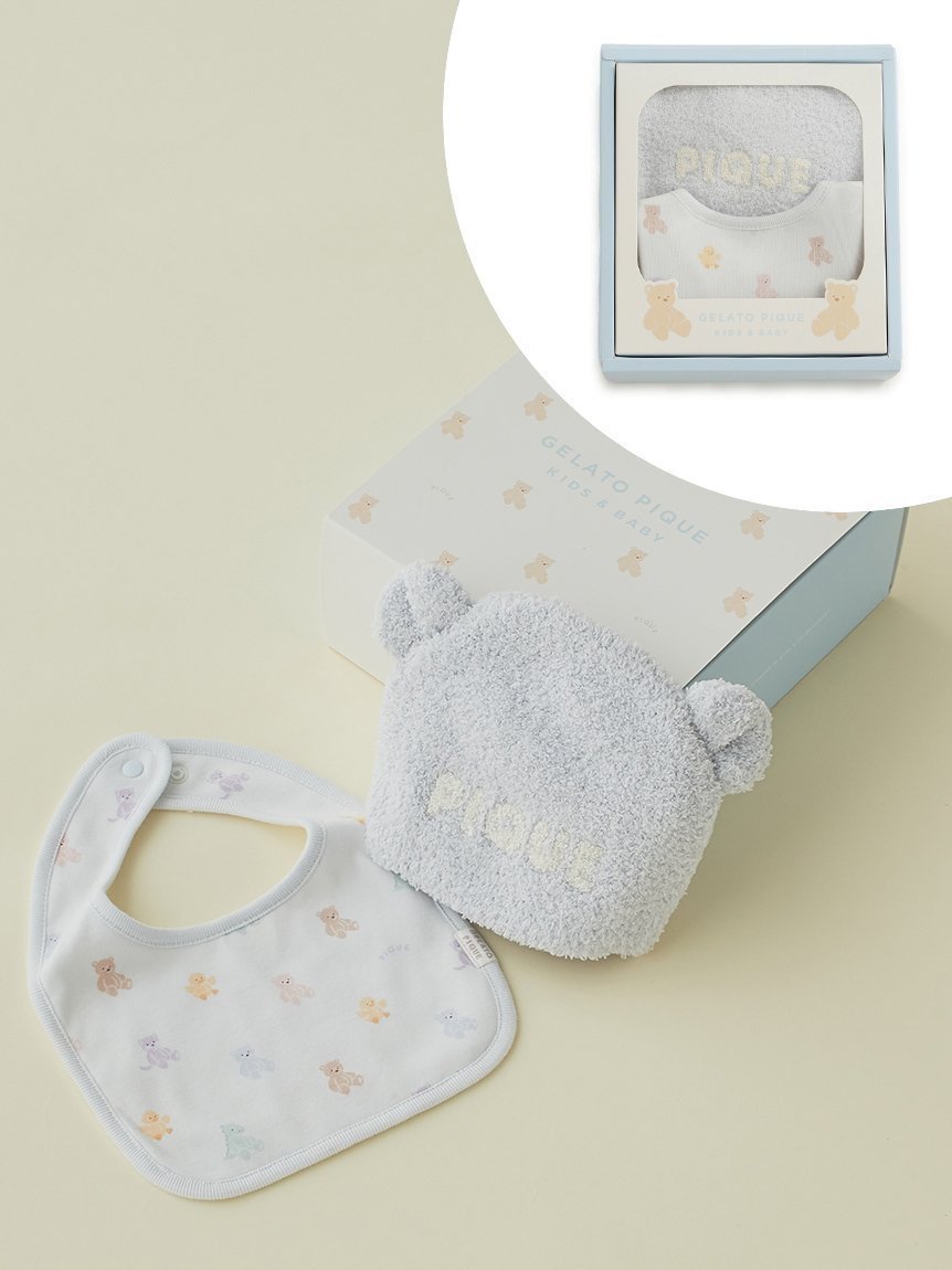 【ジェラート ピケ/gelato pique / KIDS】の【ラッピング済み】【BABY】ベアニットキャップ スタイ2点セット ギフトBOX インテリア・キッズ・メンズ・レディースファッション・服の通販 founy(ファニー) 　ファッション　Fashion　キッズファッション　Fashion for Kids　カラフル　Colorful Design　キャップ　Cap, Baseball Cap　スマート　Smart, Elegant　人気　Popular, Best Seller　パウダー　Powder, Soft Tone　おすすめ　Recommended / Our Picks　ギフト プレゼント　Gift / Present　BLU[086]|ID: prp329100004731018 ipo3291000000034173507