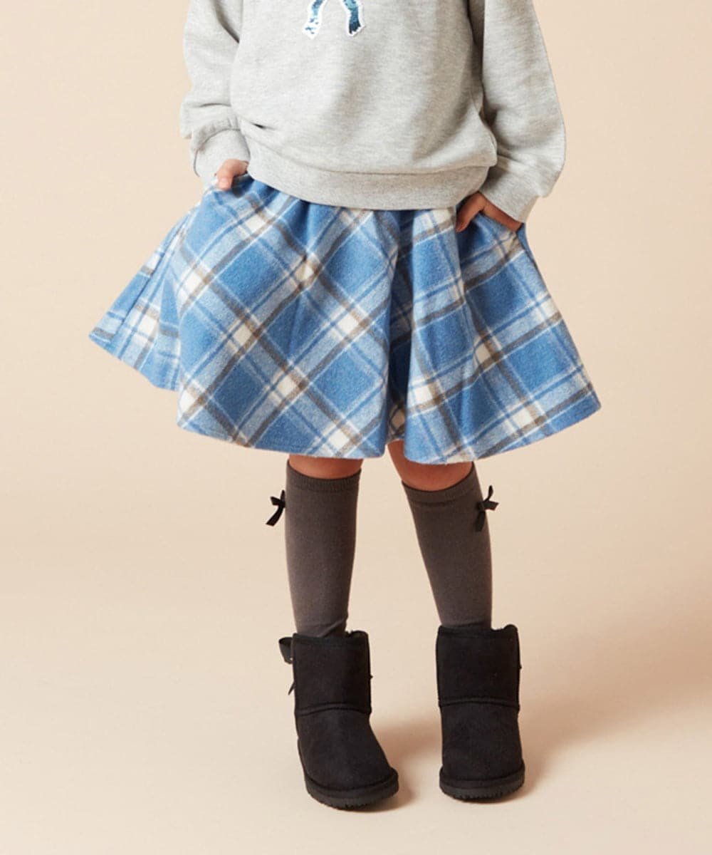 【アー ヴェー ヴェー/a.v.v / KIDS】の100-160 アソートフレアスカート インテリア・キッズ・メンズ・レディースファッション・服の通販 founy(ファニー) 　ファッション　Fashion　キッズファッション　Fashion for Kids　コンパクト　Compact, Small Size　ショート　Short, Short Length　シンプル　Simple, Minimal　タイツ　Tights, Legwear　チェック　Check, Plaid, Tartan　トレンド　Trend, Trending Now　トレーナー　Sweatshirt, Trainer　フレア　Flare, Flared　フロント　Front, Front Design　ポケット　Pocket, Pocket Detail　無地　Plain, Solid Color　ロング　Long, Long-Length　楽ちん　Easy Fit, Comfortable　再入荷　Restock / Back in Stock　おすすめ　Recommended / Our Picks　ブルー|ID: prp329100004731026 ipo3291000000034173532