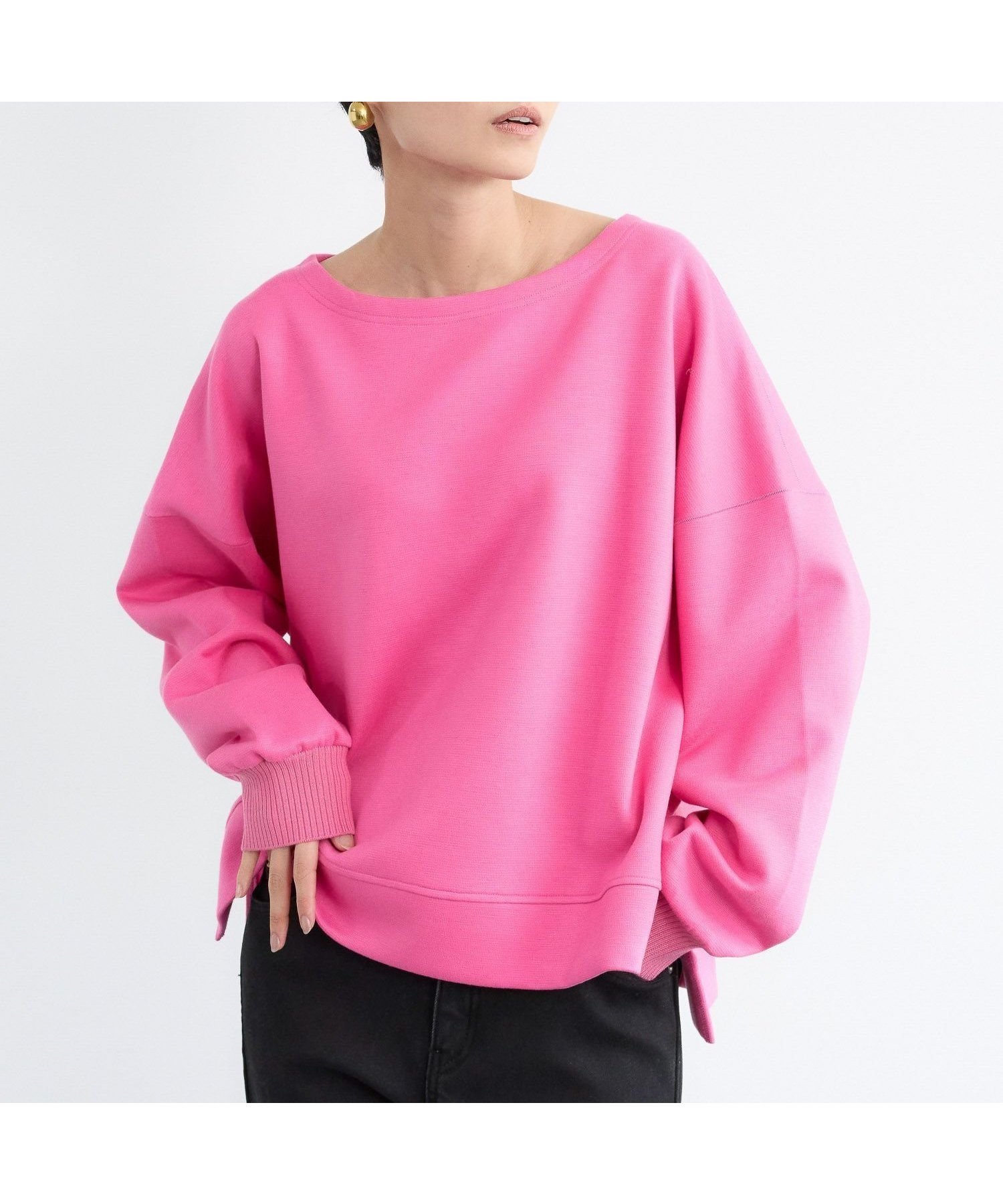 【バンヤードストーム/BARNYARDSTORM】のTRスムースボートネックプルオーバー インテリア・キッズ・メンズ・レディースファッション・服の通販 founy(ファニー) 　ファッション　Fashion　レディースファッション　Fashion for Women　トップス・カットソー　Cut & Sew Tops　カジュアルプルオーバー・ニットトップス　Pullovers & Knit Tops / Casual Pullovers　おすすめ　Recommended / Our Picks　スリット　Slit, Slit Detail　タイトスカート　Pencil Skirt, Tight Skirt　バランス　Balance, Style Balance　ベーシック　Basic, Essential　ボトム　Bottoms, Lower Wear　マニッシュ　Mannish, Boyish　ワイド　Wide, Wide Fit　エレガント 上品　Elegant　ピンク20|ID: prp329100004731088 ipo3291000000034645036