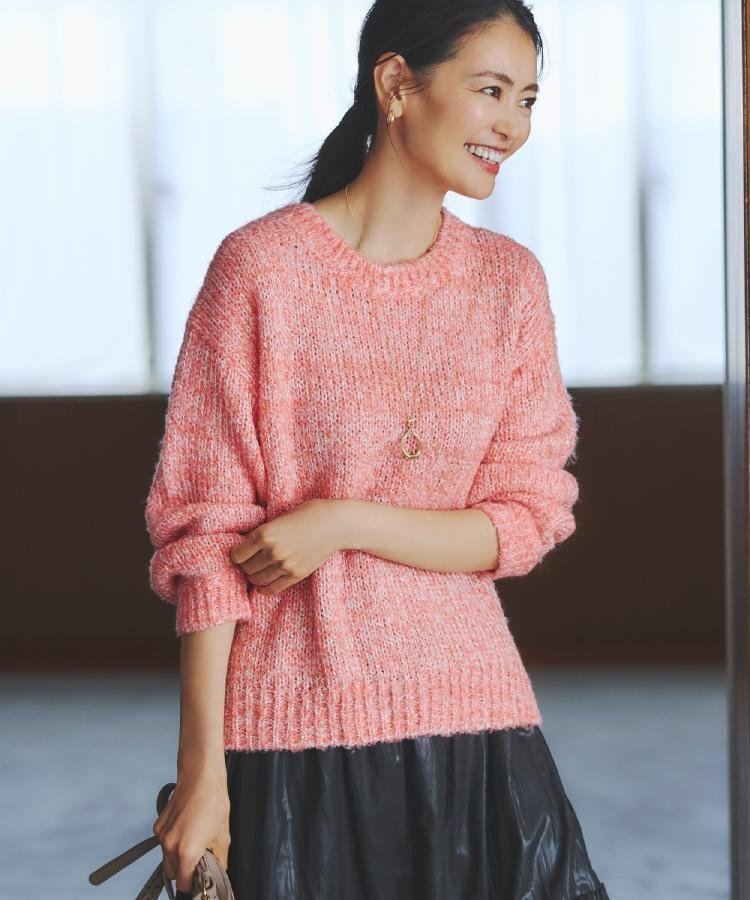 【リフレクト/Reflect】の【一枚で着映え◎/ゆったり着られるワンサイズ】スパンコール*ラメニット インテリア・キッズ・メンズ・レディースファッション・服の通販 founy(ファニー) 　ファッション　Fashion　レディースファッション　Fashion for Women　トップス・カットソー　Cut & Sew Tops　ニット　Knit Tops & Sweaters　エレガント 上品　Elegant　シンプル　Simple, Minimal　スパンコール　Sequins, Sequin Embellishment　スマート　Smart, Elegant　トレンド　Trend, Trending Now　ループ　Loop, Loop Knit　レッド|ID: prp329100004731099 ipo3291000000034502281