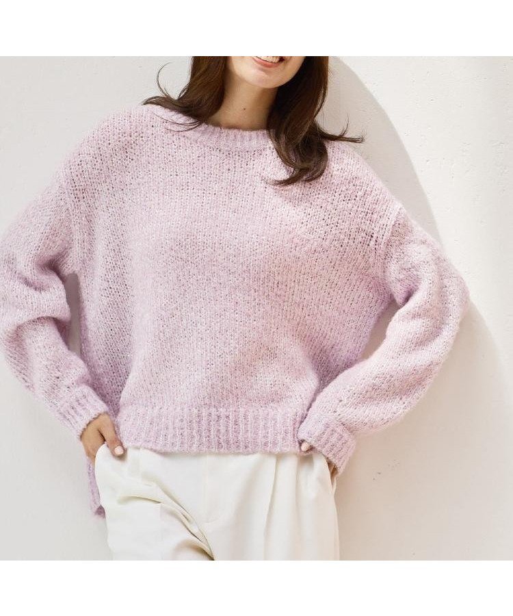 【リフレクト/Reflect】の【一枚で着映え◎/ゆったり着られるワンサイズ】スパンコール*ラメニット インテリア・キッズ・メンズ・レディースファッション・服の通販 founy(ファニー) 　ファッション　Fashion　レディースファッション　Fashion for Women　トップス・カットソー　Cut & Sew Tops　ニット　Knit Tops & Sweaters　エレガント 上品　Elegant　シンプル　Simple, Minimal　スパンコール　Sequins, Sequin Embellishment　スマート　Smart, Elegant　トレンド　Trend, Trending Now　ループ　Loop, Loop Knit　ラベンダー|ID: prp329100004731099 ipo3291000000034502282