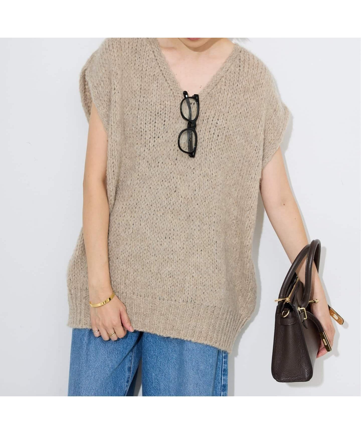 【スローブ イエナ/SLOBE IENA】の《追加》TRICOTS JEAN MARC/トリコットジーンマルク VNベスト VARTOUI インテリア・キッズ・メンズ・レディースファッション・服の通販 founy(ファニー) 　ファッション　Fashion　レディースファッション　Fashion for Women　アウター　Coat / Outerwear Collection　トップス・カットソー　Cut & Sew Tops　ベスト&ジレ / 重ね着スタイル　Vests & Gilets　ベスト　Vest, Waistcoat　ベージュ A|ID: prp329100004731132 ipo3291000000034173945