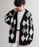 【ロッキーモンロー/Rocky Monroe】のオーバーサイズ 総柄Vネックニットカーディガン A-1.ブラック|ID: prp329100004731154 ipo3291000000034730503