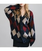 【ロッキーモンロー/Rocky Monroe】のオーバーサイズ 総柄Vネックニットカーディガン A-8.ネイビー|ID: prp329100004731154 ipo3291000000034730516