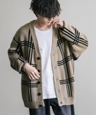 【ロッキーモンロー/Rocky Monroe】のオーバーサイズ 総柄Vネックニットカーディガン B-1.グレージュ|ID: prp329100004731154 ipo3291000000034730519