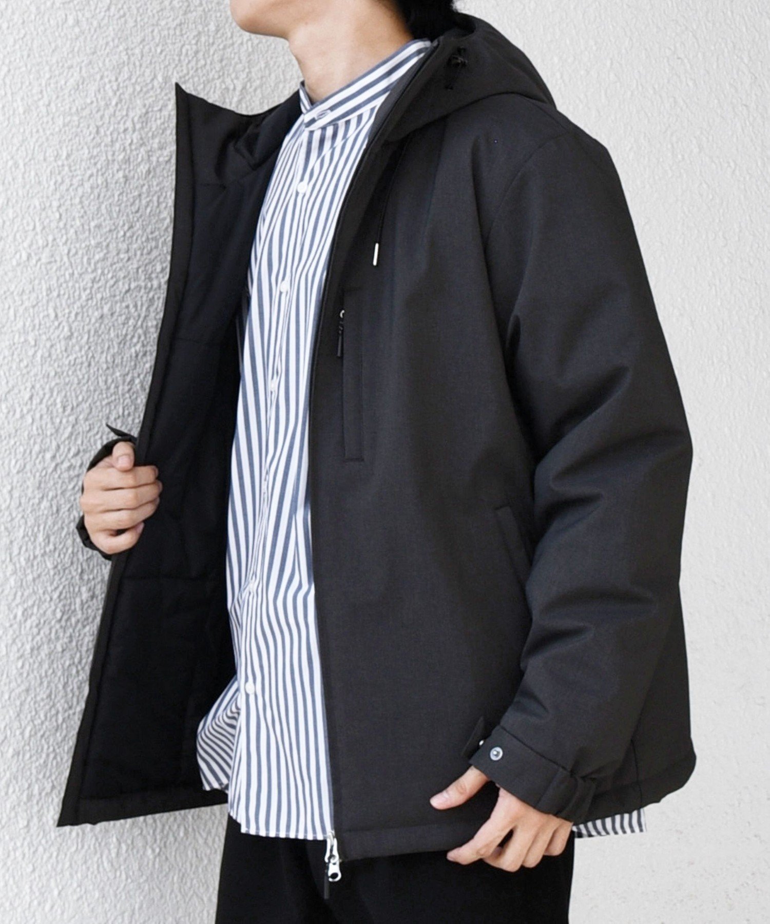 【シップス/SHIPS / MEN】の【WEB限定】SHIPS any 手洗い可能/撥水 ウールライク ユーティリティー 中綿 マウンテンパーカー インテリア・キッズ・メンズ・レディースファッション・服の通販 founy(ファニー) 　ファッション　Fashion　メンズファッション　Fashion for Men　シンプル　Simple, Minimal　スマート　Smart, Elegant　パーカー　Hoodie, Parka　ポケット　Pocket, Pocket Detail　防寒　Cold Protection, Winter-Ready　エレガント 上品　Elegant　2025年　2025　2025-2026秋冬・A/W　Autumn/Winter 2025–26 AW25–26　ダークグレー|ID: prp329100004731285 ipo3291000000034279490