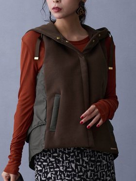 【ニコル クラブ/NICOLE CLUB】の異素材使いのフードベスト 人気、トレンドファッション・服の通販 founy(ファニー) ファッション Fashion レディースファッション Fashion for Women アウター Coat / Outerwear Collection トップス・カットソー Cut & Sew Tops ベスト&ジレ / 重ね着スタイル Vests & Gilets シンプル Simple, Minimal スマート Smart, Elegant ツイル Twist, Twisted Detail デニム Denim, Jeans Material プレート Plate, Dish ベスト Vest, Waistcoat ボトム Bottoms, Lower Wear 今季 This Season, Current Season |ID:prp329100004731294