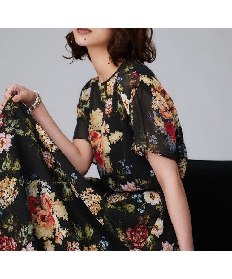 【アンタイトル/UNTITLED】の【セットアップ可/花柄エレガント】アンティークフラワー柄ブラウス インテリア・キッズ・メンズ・レディースファッション・服の通販 founy(ファニー) ファッション Fashion レディースファッション Fashion for Women トップス・カットソー Cut & Sew Tops シャツ・ブラウス・オフィスカジュアル Elegant Blouses & Button-Ups 花柄・フラワープリント・モチーフ Floral Prints & Motifs / Flower Pattern Tops おすすめ Recommended / Our Picks アンティーク Antique-Inspired エレガント 上品 Elegant シフォン Chiffon, Lightweight Fabric スマート Smart, Elegant スリット Slit, Slit Detail セットアップ Set-Up, Coordinated Outfit デニム Denim, Jeans Material フラワー Flower, Floral ボトム Bottoms, Lower Wear ブラック|ID: prp329100004731297 ipo3291000000034468914