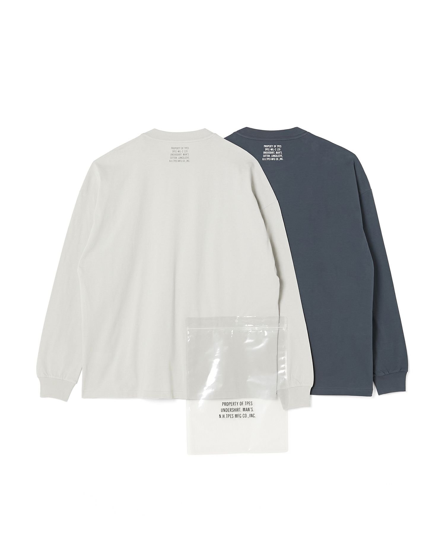 【エヌ.ハリウッド/N.HOOLYWOOD / MEN】の2PACK T-SHIRT インテリア・キッズ・メンズ・レディースファッション・服の通販 founy(ファニー) 　ファッション　Fashion　メンズファッション　Fashion for Men　アンダー　Underwear Essentials　クラシック　Classic, Timeless Style　コレクション　Collection, Seasonal Line　今季　This Season, Current Season　ショルダー　Shoulder, Shoulder Strap　スリーブ　Sleeve, Long Sleeve / Short Sleeve　ドロップ　Drop Shoulder, Dropped Style　定番　Standard, Basic Item　人気　Popular, Best Seller　ミリタリー　Military, Army Style　ロング　Long, Long-Length　GR/CCL|ID: prp329100004731303 ipo3291000000034174560