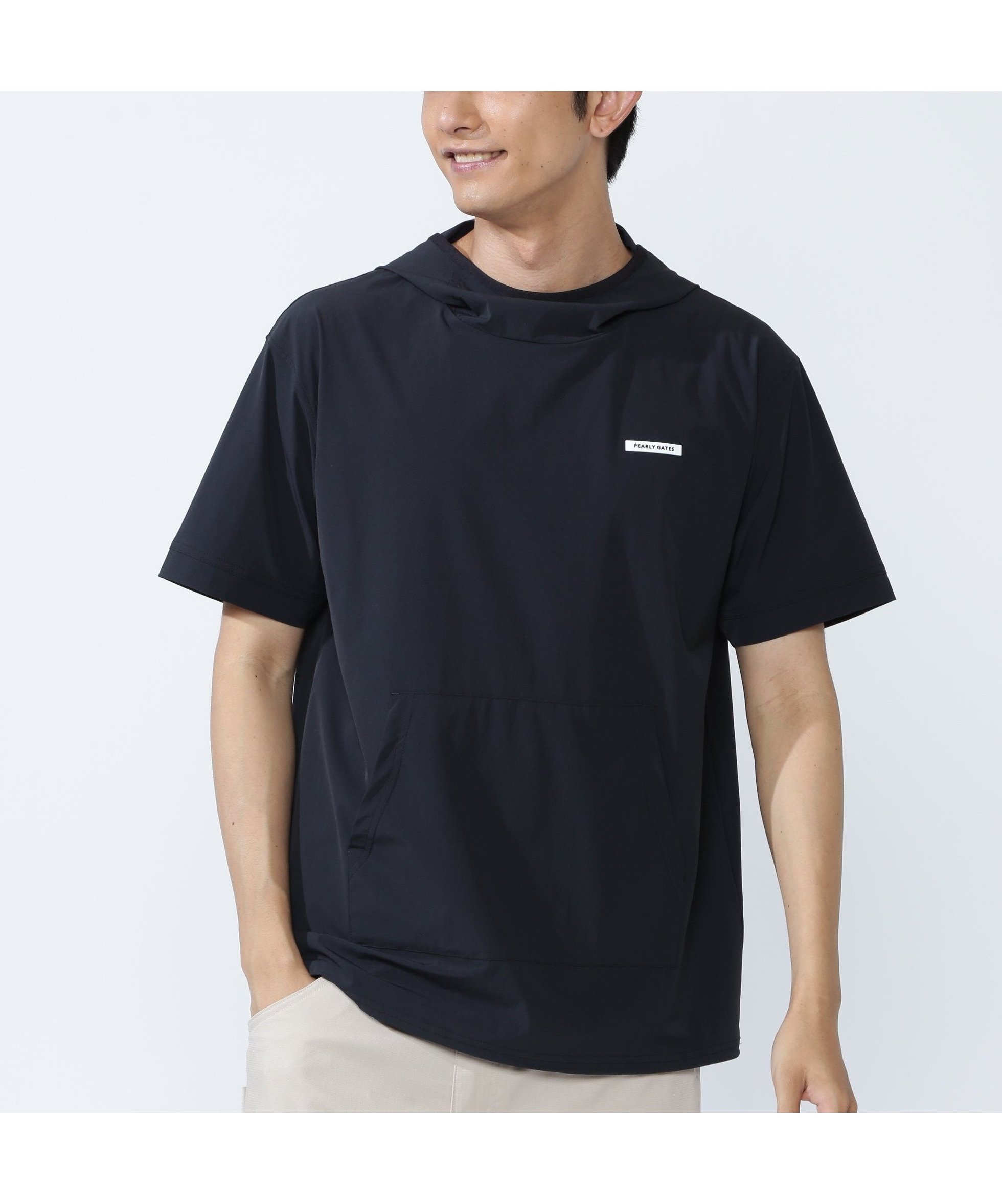 【パーリーゲイツ/PEARLY GATES / MEN】のAPEX 半袖フーディ インテリア・キッズ・メンズ・レディースファッション・服の通販 founy(ファニー) 　ファッション　Fashion　メンズファッション　Fashion for Men　アウトドア　Outdoor Clothing　ゴルフ　Golf　ストレッチ　Stretch, Stretchy Fabric　セットアップ　Set-Up, Coordinated Outfit　ドローコード　Drawcord, Drawstring Cord　パフォーマンス　Performance, Active Function　ポケット　Pocket, Pocket Detail　リラックス　Relax, Relaxed Fit　半袖　Short Sleeve, Half Sleeve　ブラック|ID: prp329100004731319 ipo3291000000034174611