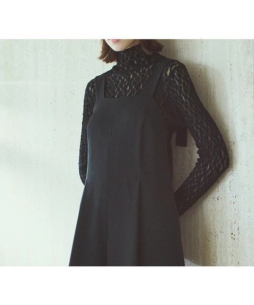【ストロベリーフィールズ/STRAWBERRY FIELDS】のシュリンクレースハイネックプルオーバー インテリア・キッズ・メンズ・レディースファッション・服の通販 founy(ファニー) 　ファッション　Fashion　レディースファッション　Fashion for Women　トップス・カットソー　Cut & Sew Tops　カジュアルプルオーバー・ニットトップス　Pullovers & Knit Tops / Casual Pullovers　ブラック2|ID: prp329100004731340 ipo3291000000034520075