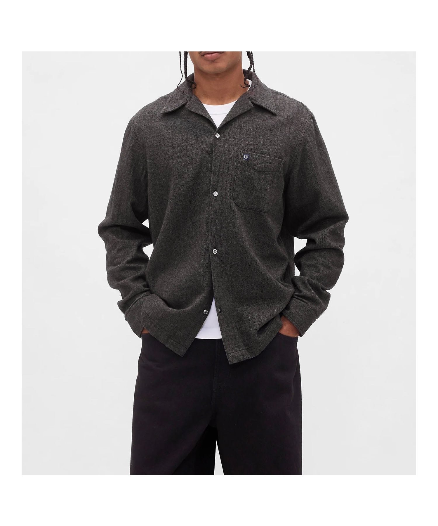 【ギャップ/GAP】のオーガニックコットン フランネルシャツ インテリア・キッズ・メンズ・レディースファッション・服の通販 founy(ファニー) 　ファッション　Fashion　レディースファッション　Fashion for Women　トップス・カットソー　Cut & Sew Tops　シャツ・ブラウス・オフィスカジュアル　Elegant Blouses & Button-Ups　A/W・秋冬　Autumn/Winter　HOUNDSTOOTH BLACK|ID: prp329100004731360 ipo3291000000034174739