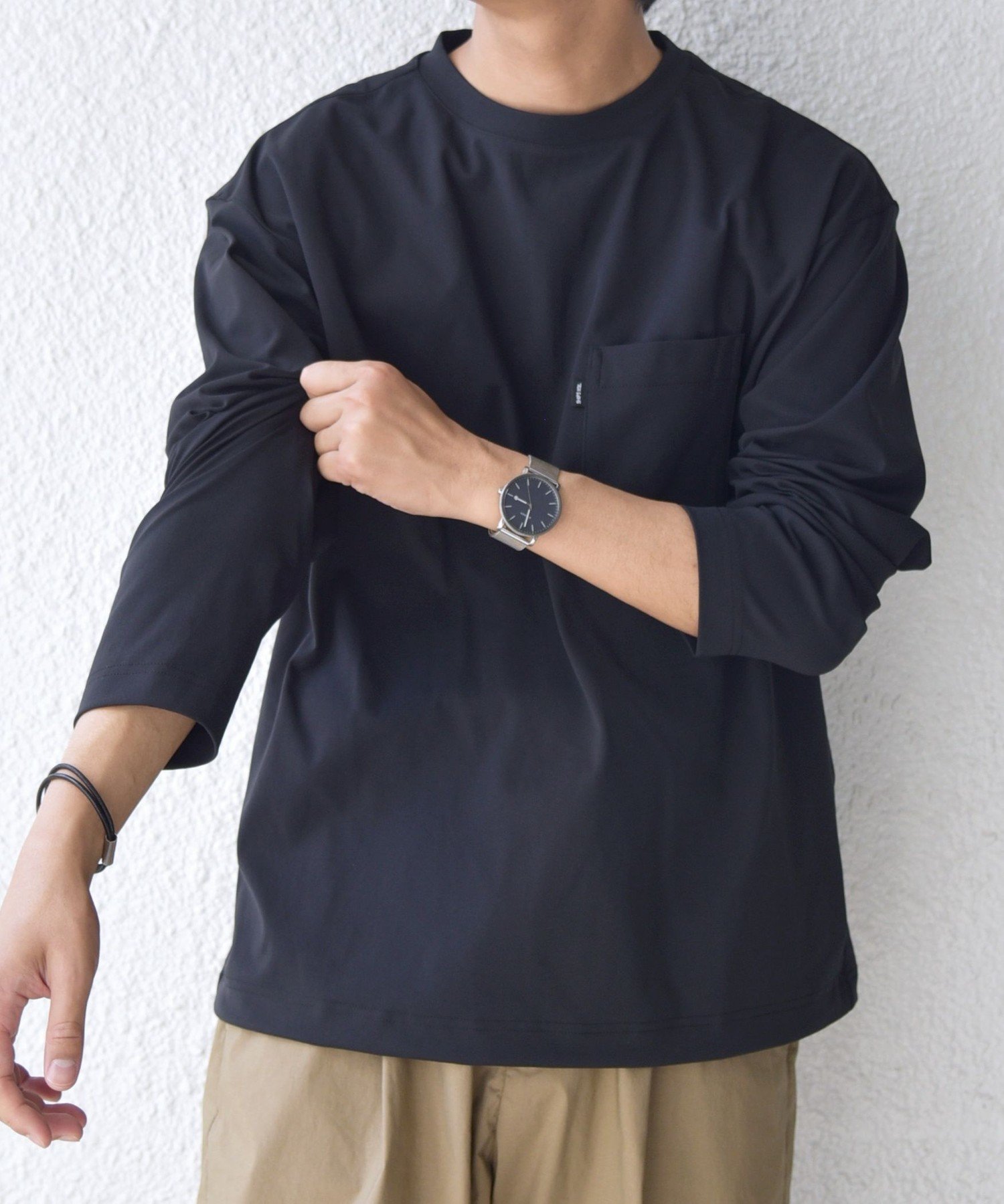 【シップス/SHIPS / MEN】のSHIPS any SORONA ストレッチ ジャージー スピンドル ポケット Tシャツ (ロンT) 人気、トレンドファッション・服の通販 founy(ファニー) 　ファッション　Fashion　メンズファッション　Fashion for Men　インナー　Innerwear　シンプル　Simple, Minimal　ストレッチ　Stretch, Stretchy Fabric　スピンドル　Spindle, Drawcord　スリーブ　Sleeve, Long Sleeve / Short Sleeve　プリーツ　Pleats, Pleated　ボックス　Boxy, Box Shape　ポケット　Pocket, Pocket Detail　ヨーク　Yoke, Yoke Design　リラックス　Relax, Relaxed Fit　ロング　Long, Long-Length　エレガント 上品　Elegant　 other-1|ID: prp329100004731456 ipo3291000000034175118