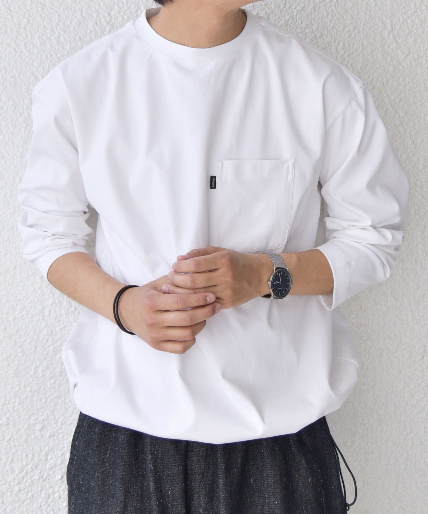 【シップス/SHIPS / MEN】のSHIPS any SORONA ストレッチ ジャージー スピンドル ポケット Tシャツ (ロンT) インテリア・キッズ・メンズ・レディースファッション・服の通販 founy(ファニー) 　ファッション　Fashion　メンズファッション　Fashion for Men　インナー　Innerwear　シンプル　Simple, Minimal　ストレッチ　Stretch, Stretchy Fabric　スピンドル　Spindle, Drawcord　スリーブ　Sleeve, Long Sleeve / Short Sleeve　プリーツ　Pleats, Pleated　ボックス　Boxy, Box Shape　ポケット　Pocket, Pocket Detail　ヨーク　Yoke, Yoke Design　リラックス　Relax, Relaxed Fit　ロング　Long, Long-Length　エレガント 上品　Elegant　ホワイト|ID: prp329100004731456 ipo3291000000034175120