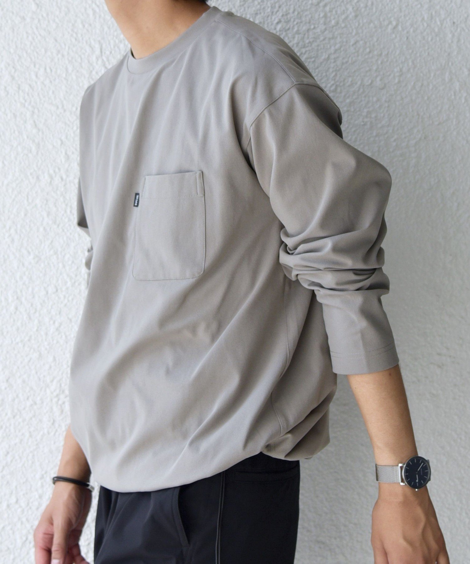 【シップス/SHIPS / MEN】のSHIPS any SORONA ストレッチ ジャージー スピンドル ポケット Tシャツ (ロンT) インテリア・キッズ・メンズ・レディースファッション・服の通販 founy(ファニー) 　ファッション　Fashion　メンズファッション　Fashion for Men　インナー　Innerwear　シンプル　Simple, Minimal　ストレッチ　Stretch, Stretchy Fabric　スピンドル　Spindle, Drawcord　スリーブ　Sleeve, Long Sleeve / Short Sleeve　プリーツ　Pleats, Pleated　ボックス　Boxy, Box Shape　ポケット　Pocket, Pocket Detail　ヨーク　Yoke, Yoke Design　リラックス　Relax, Relaxed Fit　ロング　Long, Long-Length　エレガント 上品　Elegant　ベージュ|ID: prp329100004731456 ipo3291000000034175122