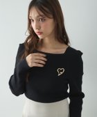 【イング/INGNI】の【WEB限定】ブローチ付オフショルニット クロ|ID: prp329100004731466 ipo3291000000034175158