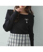 【イング/INGNI】の【WEB限定】ブローチ付オフショルニット クロ/A|ID: prp329100004731466 ipo3291000000034175159