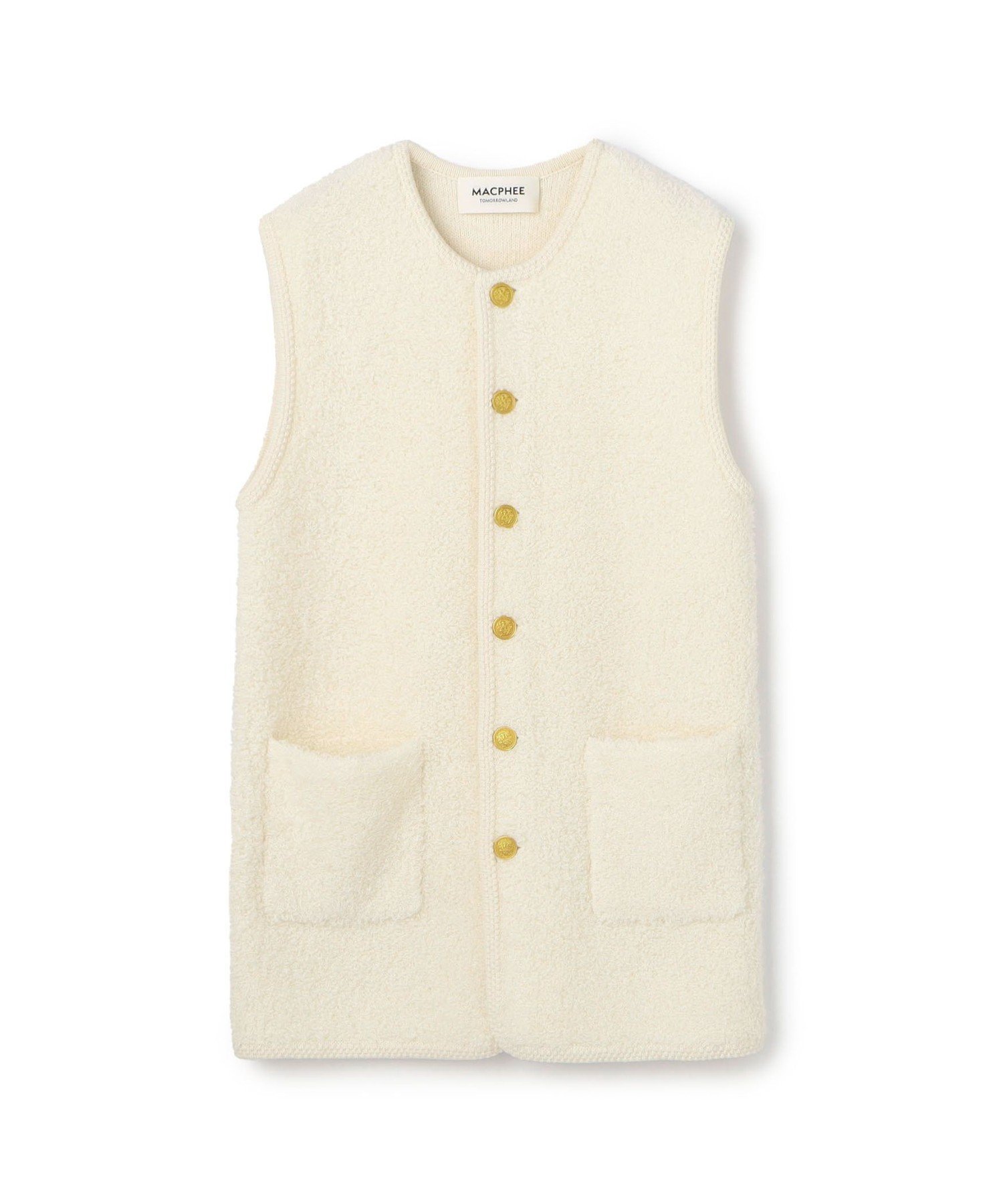 【トゥモローランド/TOMORROWLAND】のムートン ロングジレ インテリア・キッズ・メンズ・レディースファッション・服の通販 founy(ファニー) 　ファッション　Fashion　レディースファッション　Fashion for Women　アウター　Coat / Outerwear Collection　トップス・カットソー　Cut & Sew Tops　ベスト&ジレ / 重ね着スタイル　Vests & Gilets　クラシカル　Classical, Vintage-Inspired　スリーブ　Sleeve, Long Sleeve / Short Sleeve　定番　Standard, Basic Item　バランス　Balance, Style Balance　ムートン　Shearling, Mouton　ループ　Loop, Loop Knit　おすすめ　Recommended / Our Picks　2025年　2025　2025-2026秋冬・A/W　Autumn/Winter 2025–26 AW25–26　11 ホワイト|ID: prp329100004731506 ipo3291000000034240170
