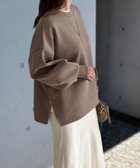 【スタイルドア/STYLEDOOR】のダンボールサイドジップクルーネックプルオーバー モカ|ID: prp329100004731521 ipo3291000000034279871