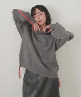 【リアン/Lian】のバイカラーラインニットプルオーバー 人気、トレンドファッション・服の通販 founy(ファニー) ファッション Fashion レディースファッション Fashion for Women トップス・カットソー Cut & Sew Tops ニット Knit Tops & Sweaters カジュアルプルオーバー・ニットトップス Pullovers & Knit Tops / Casual Pullovers |ID:prp329100004731527