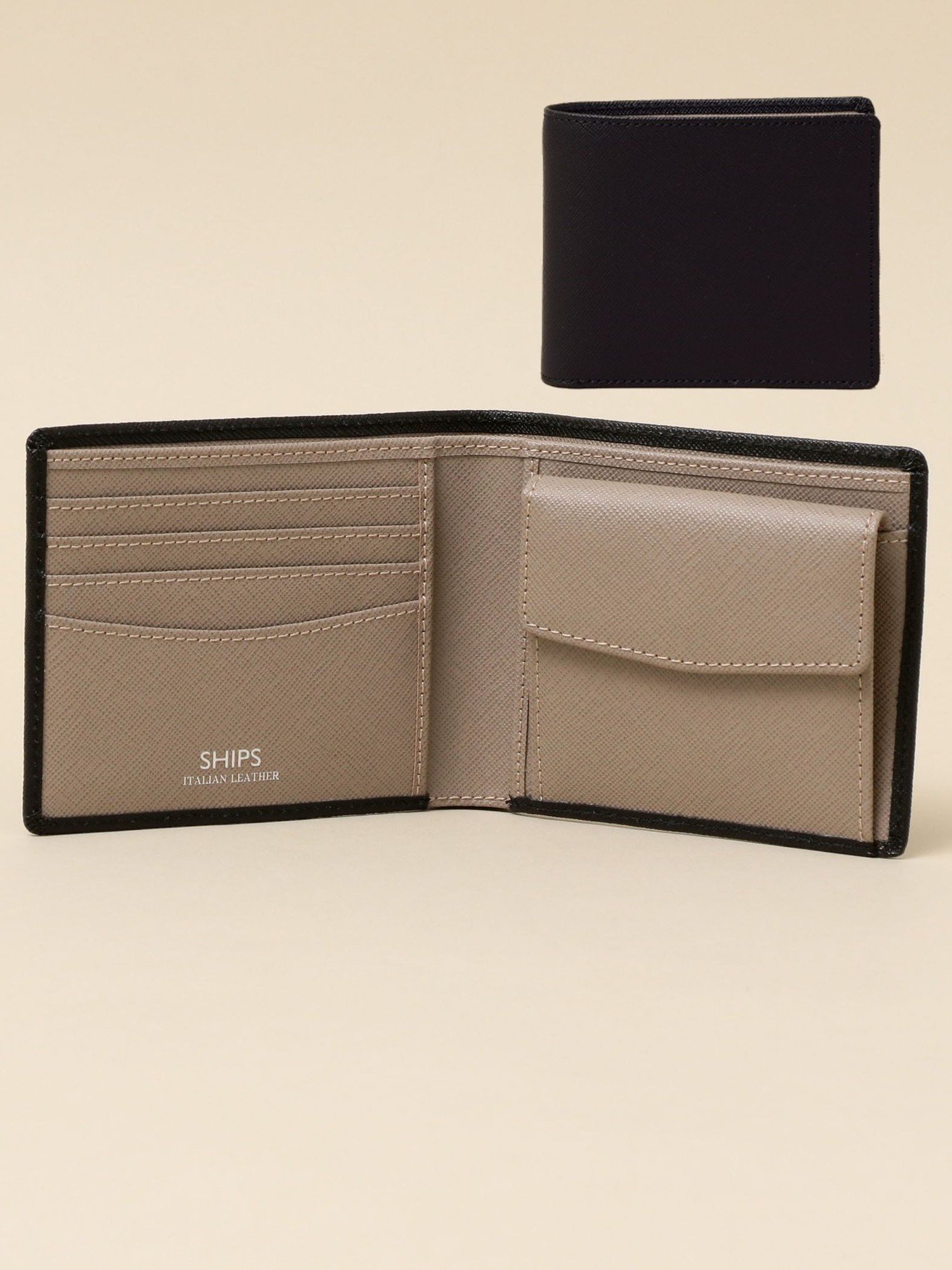 【シップス/SHIPS / MEN】の【WEB限定】SHIPS 【SAFFIANO LEATHER】2トーン 2つ折 ウォレット(財布) インテリア・キッズ・メンズ・レディースファッション・服の通販 founy(ファニー) 　ファッション　Fashion　メンズファッション　Fashion for Men　ウォレット　Wallet　財布　Wallet, Purse　ベーシック　Basic, Essential　エレガント 上品　Elegant　ブラック|ID: prp329100004731777 ipo3291000000034961794