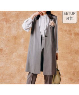 【グローバルワーク/GLOBAL WORK】のウツクシルエットロングジレ/149537 人気、トレンドファッション・服の通販 founy(ファニー) ファッション Fashion レディースファッション Fashion for Women アウター Coat / Outerwear Collection トップス・カットソー Cut & Sew Tops ベスト&ジレ / 重ね着スタイル Vests & Gilets ジャケット Jacket, Outerwear ダブル Double, Double-Breasted フレア Flare, Flared ワイド Wide, Wide Fit |ID:prp329100004731793