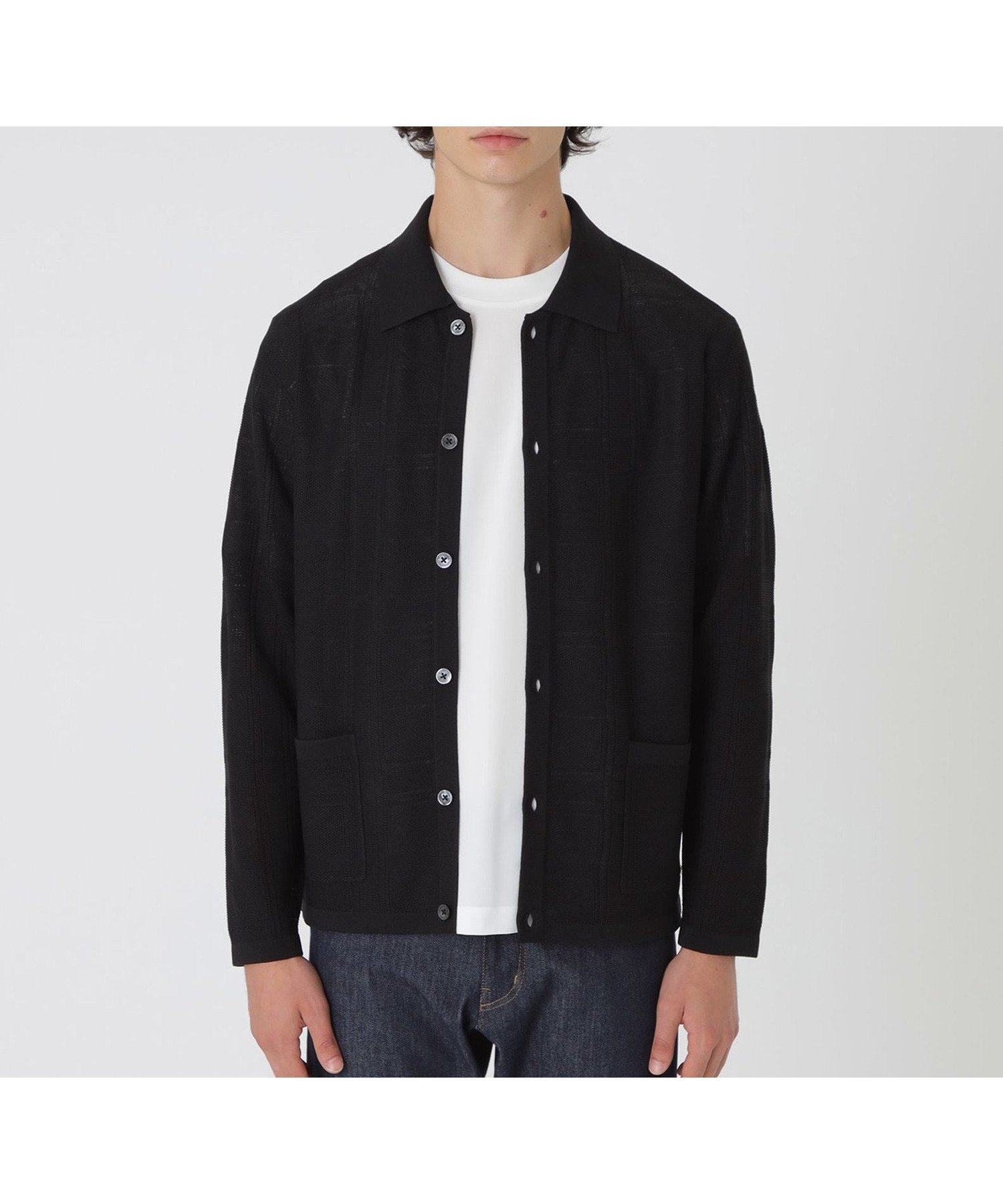 【ブルーレーベル ブラックレーベル クレストブリッジ/BLUE LABEL BLACK LABEL CRESTBRIDGE / MEN】のシアーチェックシャツカーディガン インテリア・キッズ・メンズ・レディースファッション・服の通販 founy(ファニー) 　ファッション　Fashion　メンズファッション　Fashion for Men　カーディガン　Cardigan, Knitwear　シャドー　Shadow, Subtle Pattern　エレガント 上品　Elegant　軽量　Lightweight, Ultra Light　ブラック|ID: prp329100004731797 ipo3291000000034178819