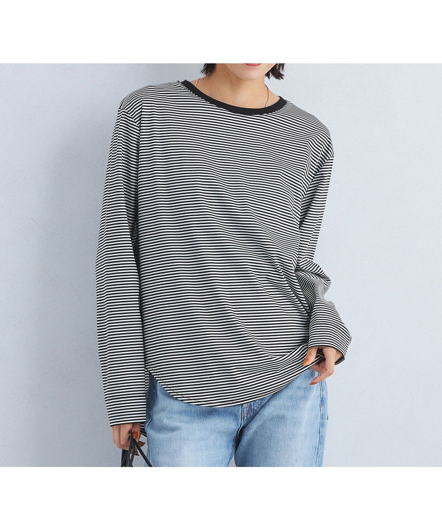 【ユナイテッドアローズ/UNITED ARROWS】のラウンドヘム スムース ロングスリーブ プルオーバー カットソー インテリア・キッズ・メンズ・レディースファッション・服の通販 founy(ファニー) 　ファッション　Fashion　レディースファッション　Fashion for Women　トップス・カットソー　Cut & Sew Tops　カジュアルプルオーバー・ニットトップス　Pullovers & Knit Tops / Casual Pullovers　カットソー・ベーシックTシャツ　Cut-and-Sewn Tops / Stretch Tees & Basics　秋　Autumn　カットソー　Cut and Sewn Top　スウェット / スエット　Sweatshirt, Sweatwear　スリーブ　Sleeve, Long Sleeve / Short Sleeve　定番　Standard, Basic Item　ボーダー　Border, Stripe　ロング　Long, Long-Length　冬　Winter / This Winter　アウトレット　Outlet / Clearance　おすすめ　Recommended / Our Picks　その他1|ID: prp329100004731850 ipo3291000000034288333