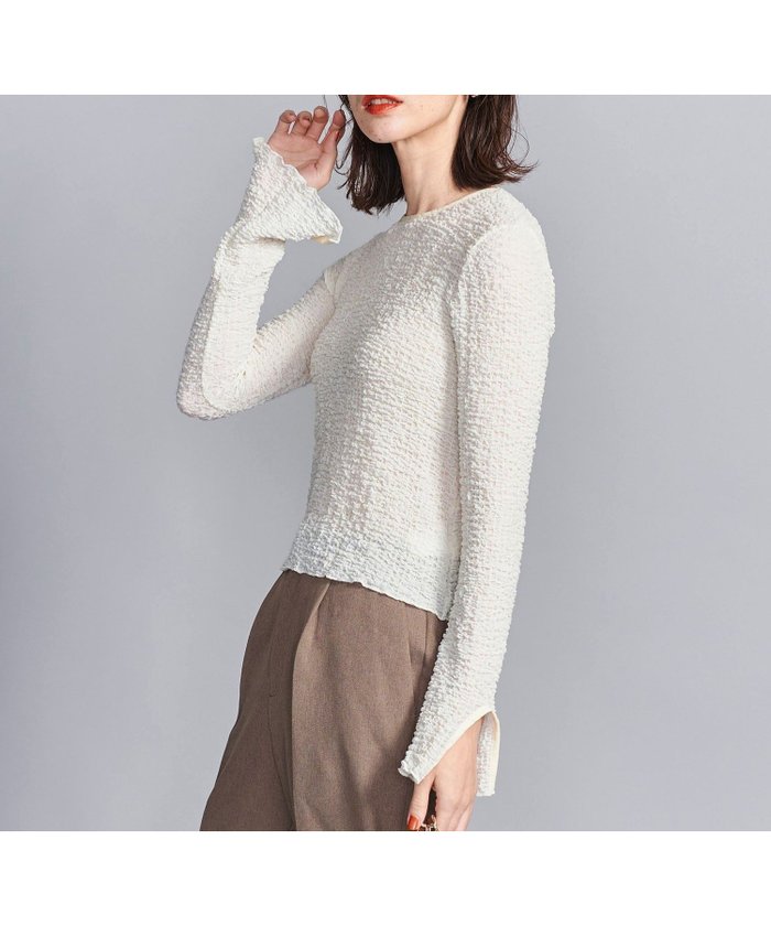 【ユナイテッドアローズ/UNITED ARROWS】のシャーリング プルオーバーカットソー インテリア・キッズ・メンズ・レディースファッション・服の通販 founy(ファニー) https://founy.com/ ファッション Fashion レディースファッション Fashion for Women トップス・カットソー Cut & Sew Tops カジュアルプルオーバー・ニットトップス Pullovers & Knit Tops / Casual Pullovers カットソー・ベーシックTシャツ Cut-and-Sewn Tops / Stretch Tees & Basics インナー Innerwear コンパクト Compact, Small Size シャーリング Shirring, Ruched ジャケット Jacket, Outerwear スリット Slit, Slit Detail デニム Denim, Jeans Material パイピング Piping, Trim Design フェミニン Feminine, Girly ミックス Mix, Mixed Style ワンポイント One Point, Statement Accent アウトレット Outlet / Clearance おすすめ Recommended / Our Picks セレモニー Ceremony |ID: prp329100004731854 ipo3291000000034233673