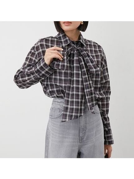 【ミラオーウェン/Mila Owen】の2wayシャツ衿シアーボウタイブラウス インテリア・キッズ・メンズ・レディースファッション・服の通販 founy(ファニー) 　雑誌掲載アイテム　Magazine Picks & Fashion Features　ファッション雑誌　Fashion Magazines　グロー　GLOW　ファッション　Fashion　レディースファッション　Fashion for Women　トップス・カットソー　Cut & Sew Tops　シャツ・ブラウス・オフィスカジュアル　Elegant Blouses & Button-Ups　ウォッシャブル　Machine Washable　エレガント 上品　Elegant　秋　Autumn　今季　This Season, Current Season　11月号　November Issue　スマート　Smart, Elegant　雑誌　Magazine, Fashion Magazine　トレンド　Trend, Trending Now　羽織　Haori, Light Jacket　リボン　Ribbon, Bow　ループ　Loop, Loop Knit　CHECK[931]|ID: prp329100004731864 ipo3291000000034448333