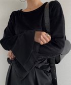 【ラナン/Ranan】のチュールフレアー袖ベロアプルオーバー ブラック|ID: prp329100004731917 ipo3291000000034179935