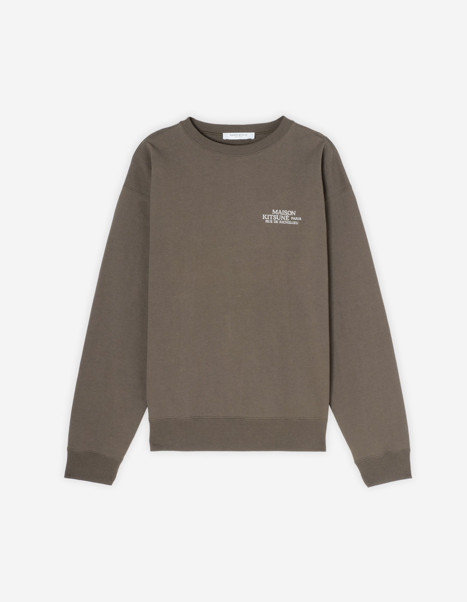 【メゾン キツネ/MAISON KITSUNE / MEN】のMaison Kitsune/RUE DE RICHELIEU SWEATSHIRT インテリア・キッズ・メンズ・レディースファッション・服の通販 founy(ファニー) 　ファッション　Fashion　メンズファッション　Fashion for Men　トップス・カットソー　Cut & Sew Tops　パーカー・フーディー / カジュアルコーデ　Hoodies & Parkas　メンズシャツ　Shirts　プリント　Print, Printed Pattern　無地　Plain, Solid Color　KHAKI GREY|ID: prp329100004731955 ipo3291000000034180218