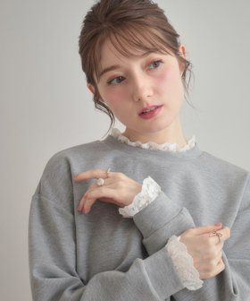 【クチュール ブローチ/Couture Brooch】の【大人可愛い・きれいめ】フリルデザインダンボールプルオーバー 人気、トレンドファッション・服の通販 founy(ファニー) ファッション Fashion レディースファッション Fashion for Women トップス・カットソー Cut & Sew Tops カジュアルプルオーバー・ニットトップス Pullovers & Knit Tops / Casual Pullovers 2025年 2025 2025-2026秋冬・A/W Autumn/Winter 2025–26 AW25–26 カットソー Cut and Sewn Top ストレッチ Stretch, Stretchy Fabric スマート Smart, Elegant フェミニン Feminine, Girly レース Lace, Lace Fabric エレガント 上品 Elegant 春 Spring 秋 Autumn |ID:prp329100004731960