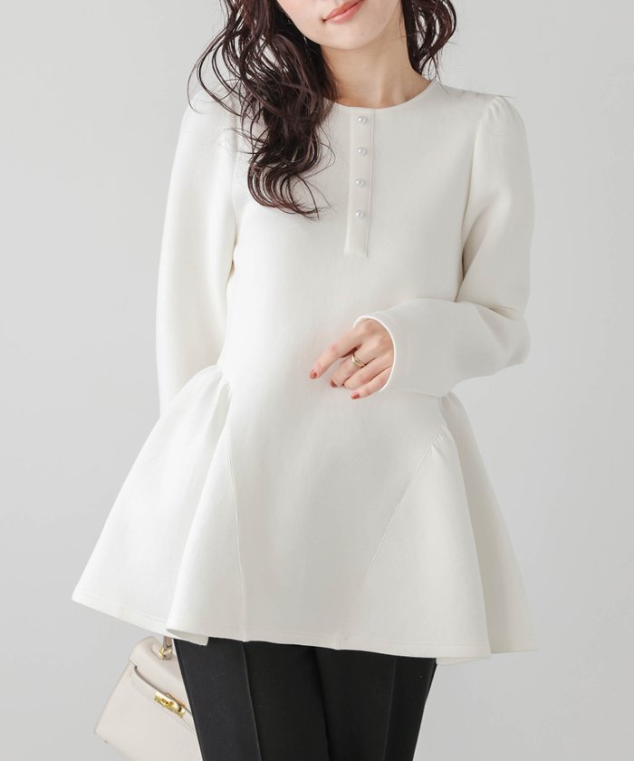 【ラジュール/Lajour】の【日本製】ペプラムトップス インテリア・キッズ・メンズ・レディースファッション・服の通販 founy(ファニー) https://founy.com/ ファッション Fashion レディースファッション Fashion for Women トップス・カットソー Cut & Sew Tops アクセサリー Fashion Accessories ギャザー Gathered, Ruffled パール Pearl, Pearl Accent ペプラム Peplum, Flared Hem 日本製 Made In Japan |ID: prp329100004731982 ipo3291000000034317299